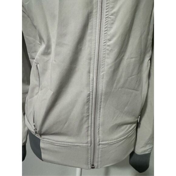 Athleta gray bomber jacket M full zip front sweater - Picture 2 of 8